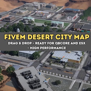 FiveM Desert City Map Las Venturas 2.0 – Fort Carson Cable Car RP Ready – Drag and Drop – QBCore ESX Compatible – No Bugs – SP Support