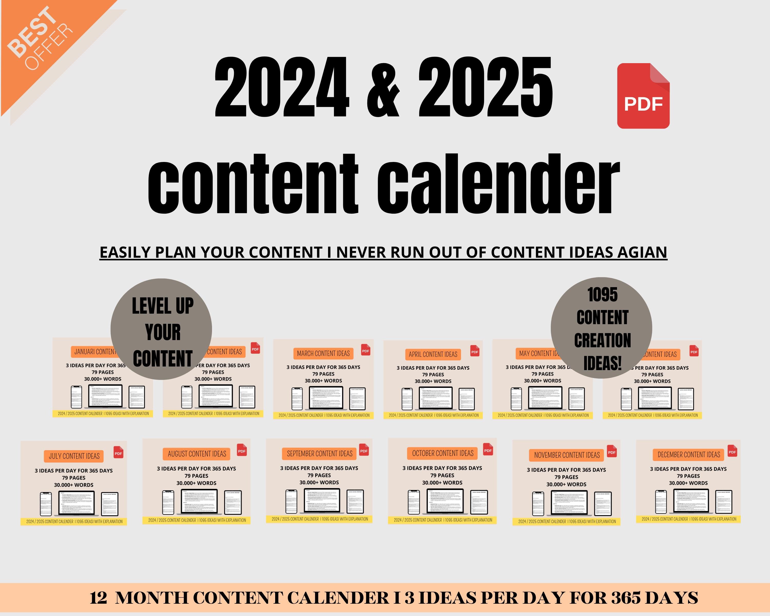 2024/2025 Content Calendar Ideas Bundle Onlyfans Captions Onlyfans