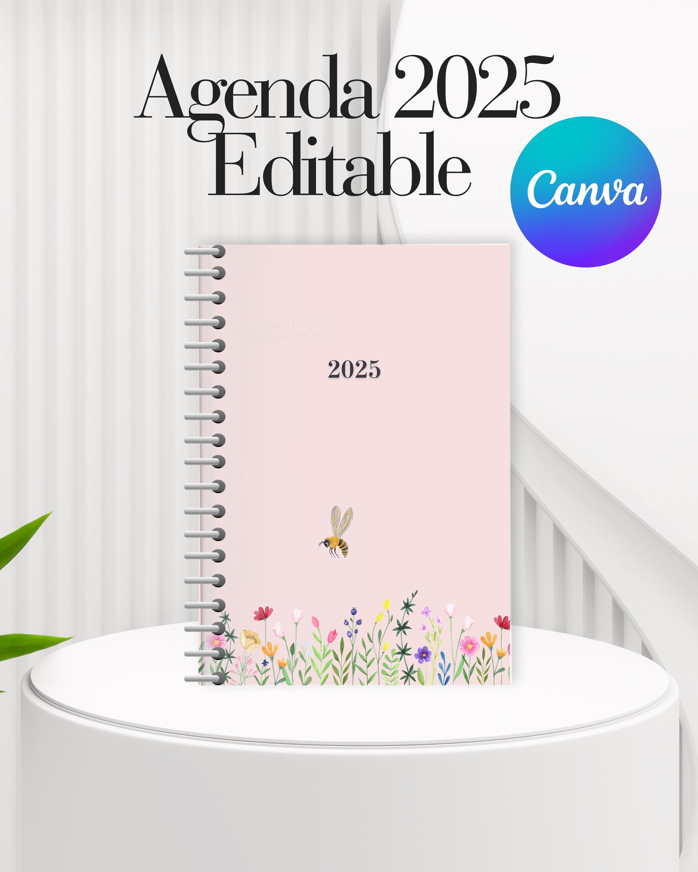Agenda COMIX U Medium 2025 - Semanal, 12 Meses, 11.8x18 Cm, Negro/blanco Con Elástico