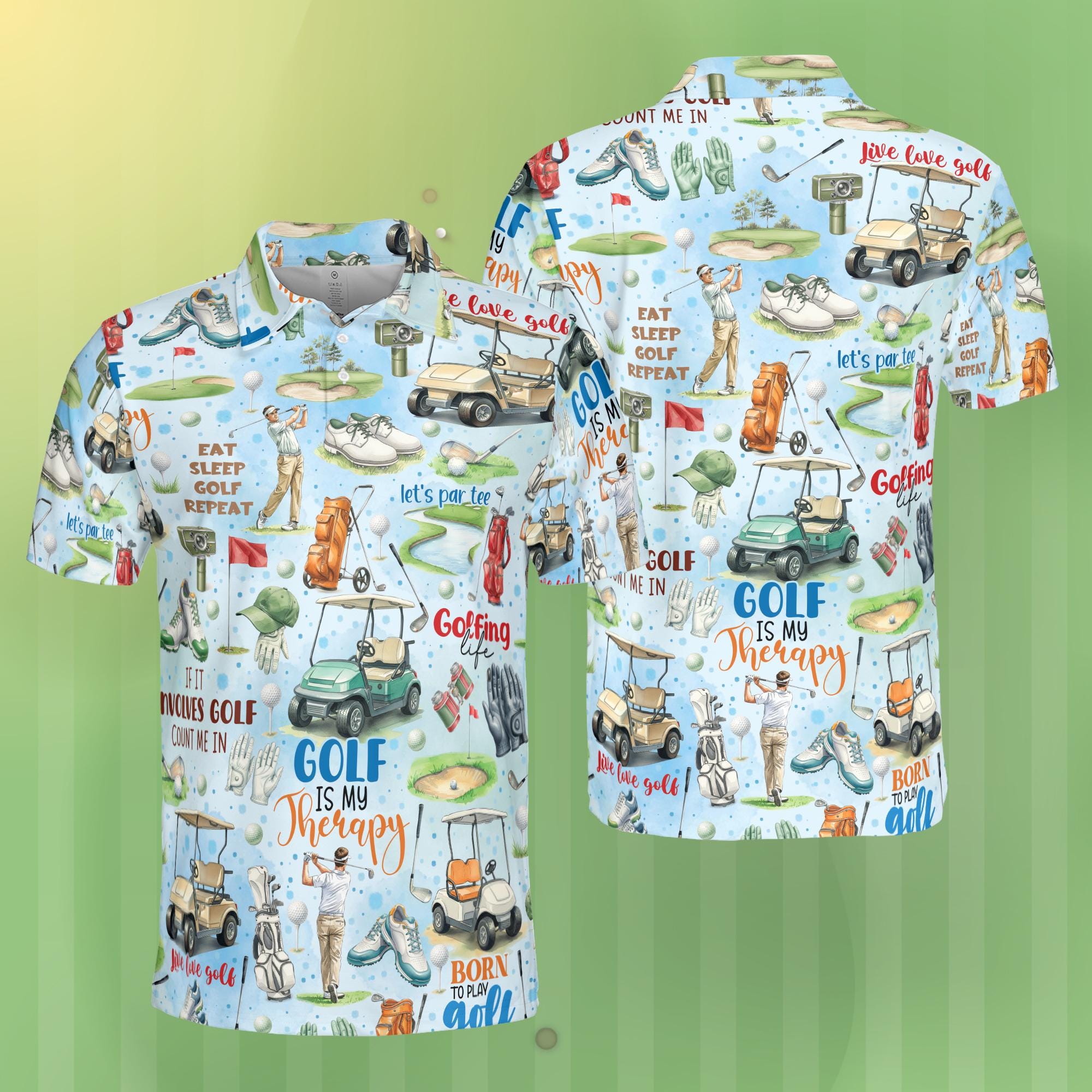 Discover Golf Therapy Polo, Golf Quotes Women Sleeveless Polo, Golfing Life Polo, Summer Golfer Polo Gift