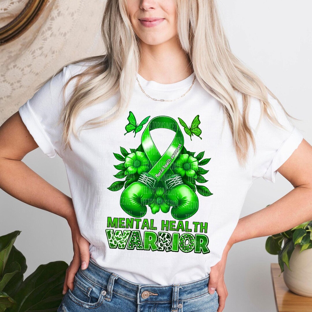 Mental Health Warrior PNG, Green Ribbon, Mental Health Awareness ...