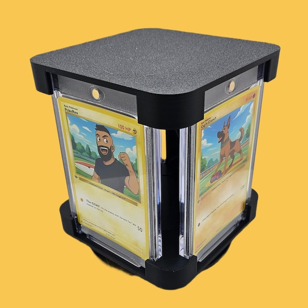 Magnetic Card Case Stand: 4-Card Collectible Display