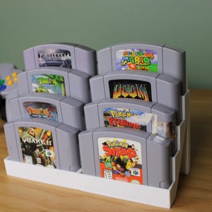 N64 Game Holder – Retro Cartridge Display Stand for Nintendo 64 Games (Holds 4)