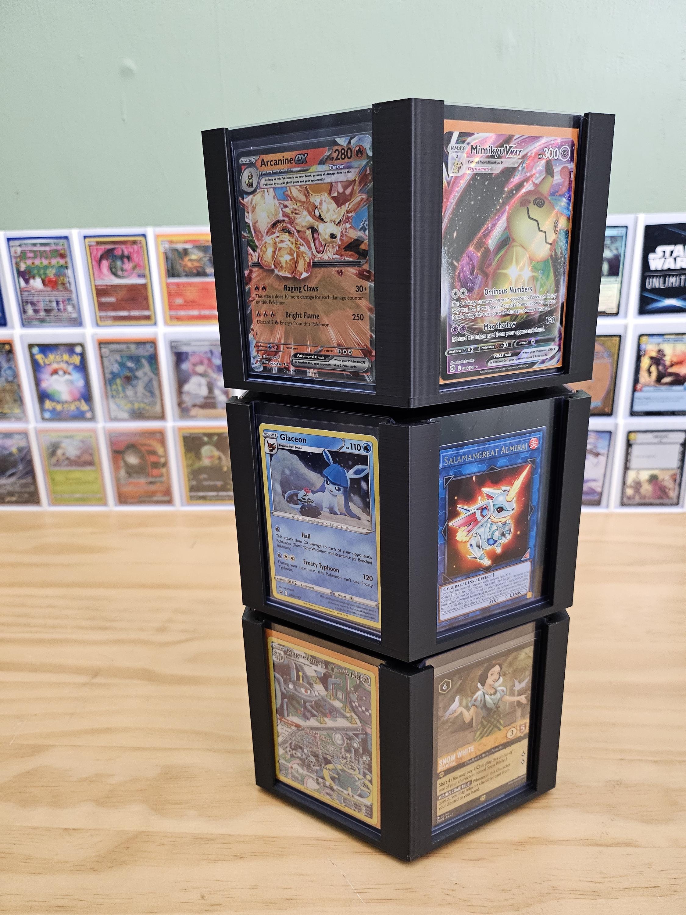 Toploader Display Spinning Trading Card Display: Stackable 3D Printed Toploader Holder ...