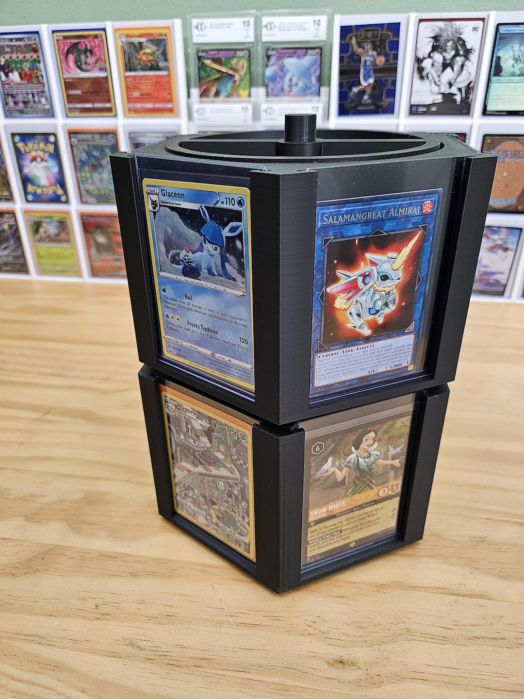 Spinning Trading Card Display: Stackable 3D Printed Toploader Holder - Etsy