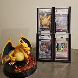 psa graded pokemon card 10 slot display Bivitre Frame - Compatible with PSA, CGC and TAG Slabs It comes w/ 2 brass locks for added security 9 Slot PSA Graded Card