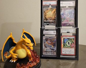 Premium Graded Card Display Stand – Holds 4 Slabs | PSA, BGS, cgc, ags | Perfect for Sports & TCG Collectors