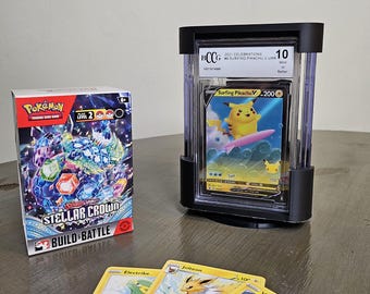 Spinning Stand for Graded Collectable Cards – Holds PSA, BGS, CGC, and ags Slabs – 4-Card Display for Collectors & Vendors