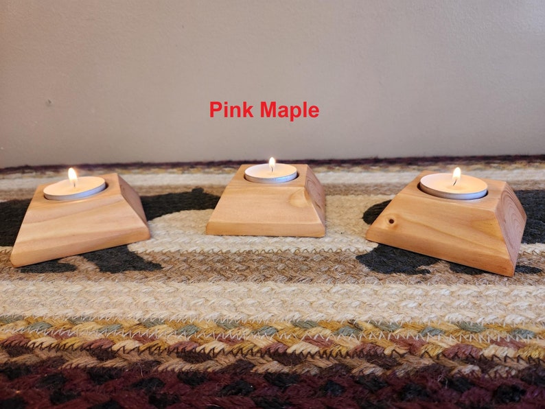 Set of 3 Wooden Tea Light Holders - Etsy