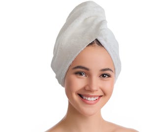 Touca de cabelo 100% algodão, toalha macia e absorvente para enrolar o cabelo, turbante de algodão respirável, touca natural para banho e ducha.