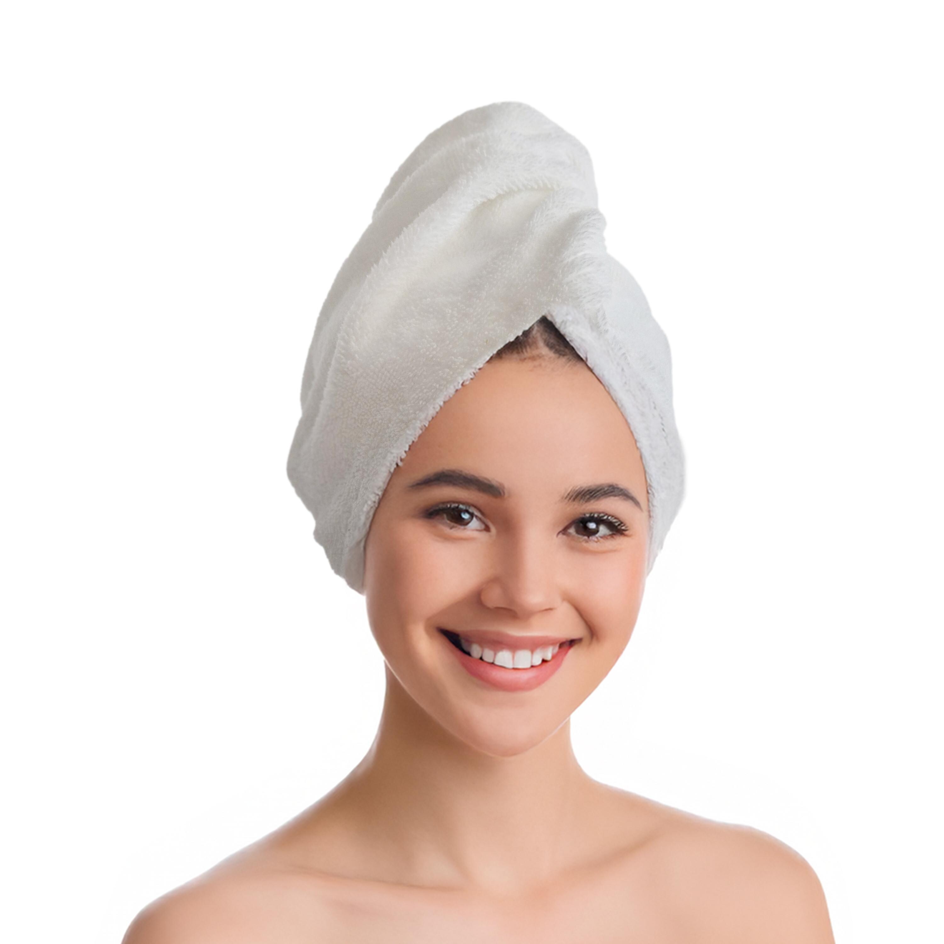 100% Cotton Hair Bonnet, Soft Absorbent Hair Wrap Towel for Women, Breathable Cotton Hair Turban, Natural Bath & Shower Bonnet