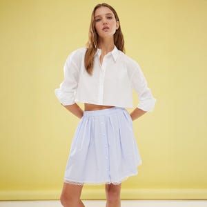 The Skirt, Mini Skirt, Midi Skirt, Cotton Skirt, Womens Circle Skirt, Summer Skirt, Blue Skirt, Hippie Skirt, Spring Skirt, Wrap Skirt,