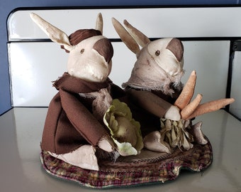 Cosmo Carote and Nonna Carote Garden Bunnies Couple