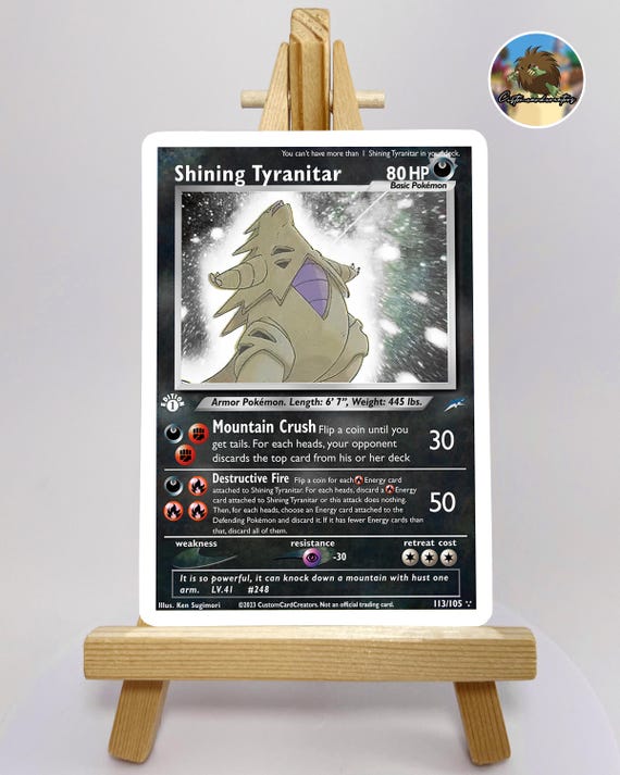 Shining Tyranitar ポケモンカード POKEMON Custom Shining Tyranitar GX Cosmo Holo! - Etsy