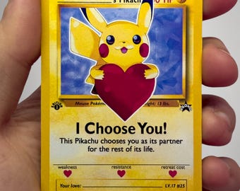 POKEMON Pikachu Valentine's Day custom card Love!