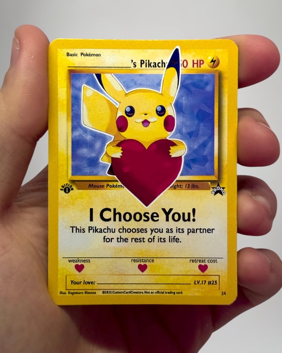 POKEMON Pikachu Valentine's Day Custom Card Love! - Etsy POKEMON Pikachu Valentine's Day Custom Card Love! - Etsy