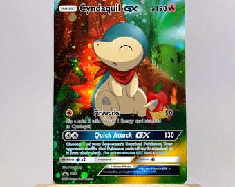 POKEMON custom card Cyndaquil Full Art Cosmo Holo!
