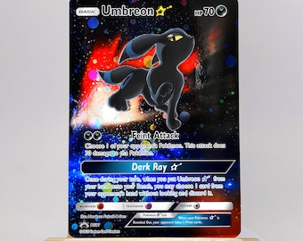 POKEMON custom UmbreonGold Star GX Cosmo Holo Full Art!