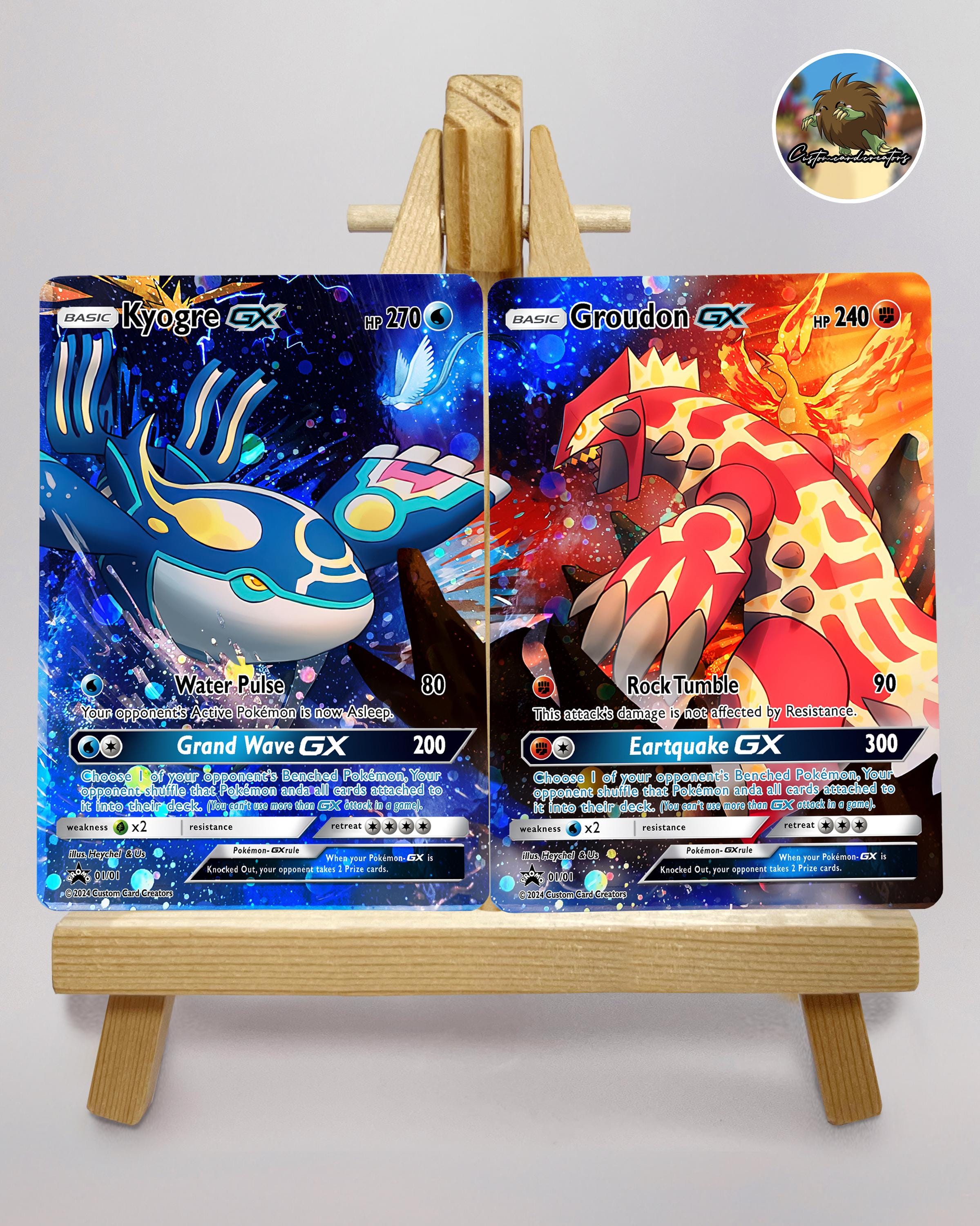 POKEMON Custom Card Groudon & Kyogre Gx Cosmo Holo! - Etsy