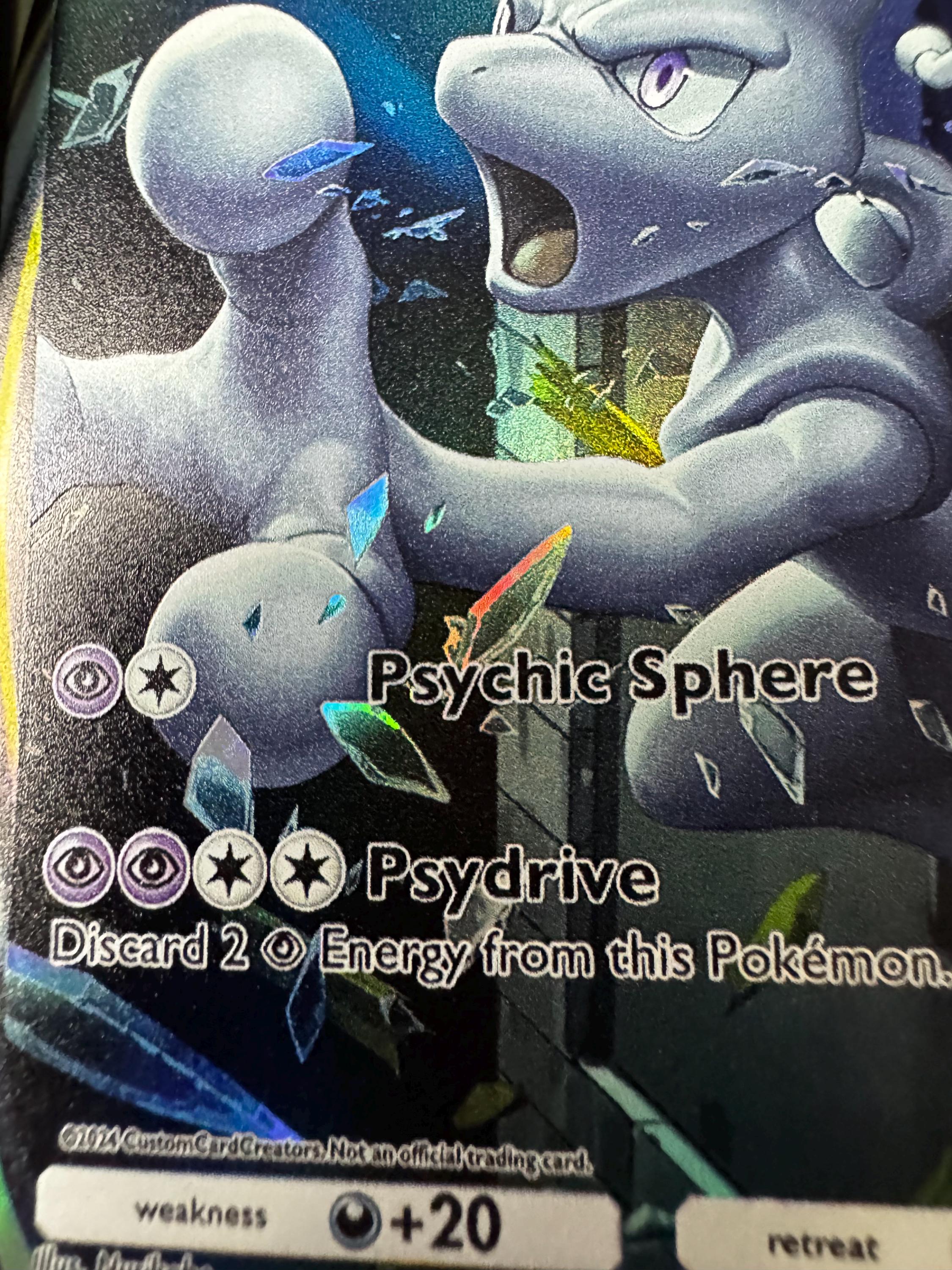 Custom Full Art Holo Pokemon Card - Mewtwo PTL64 (Ungraded, Moderately  Played)