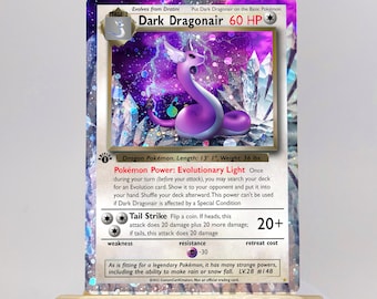 POKEMON custom card Dark Dragonair Cosmo Holo!