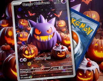 Gengar Halloween POKEMON custom card Gx Cosmo Holo !