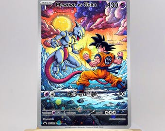 POKEMON custom card Goku & mewtwo Gx Cosmo Holo!