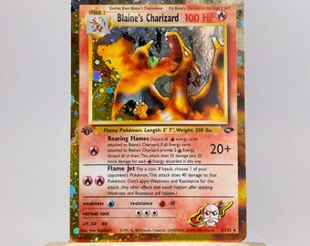 POKEMON custom Blaine s Charizard Cosmo Holo!