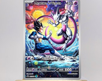 POKEMON custom card Vegeta & mewtwo Gx Cosmo Holo!