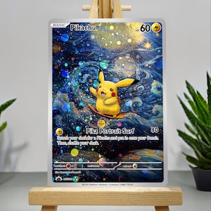 POKEMON custom card Pikachu Van Gogh Cosmo Holo!