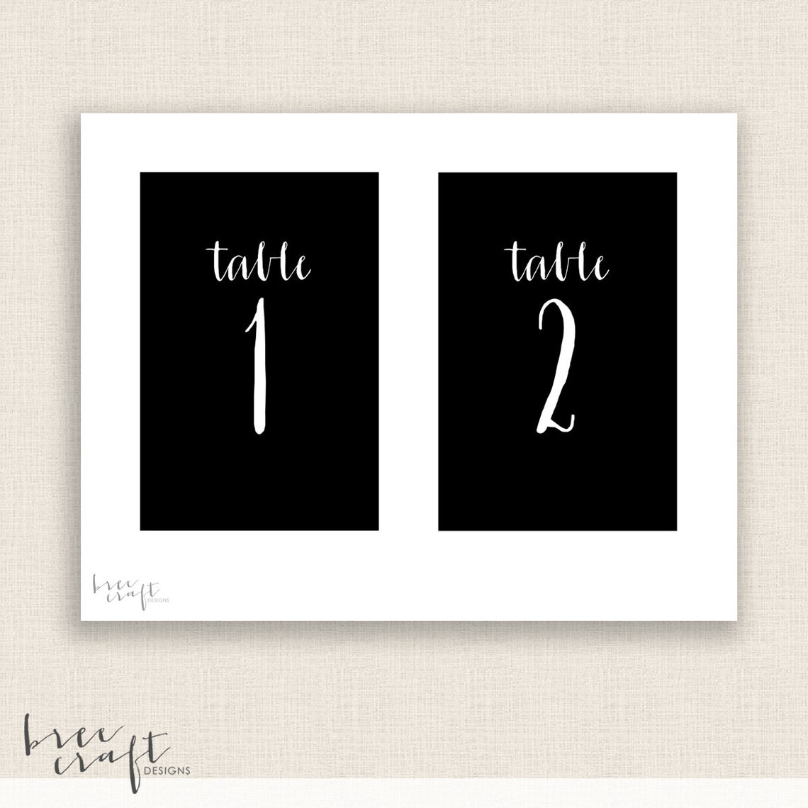 DIY Printable Table Numbers 4x6 Digital Design Numbers | Etsy
