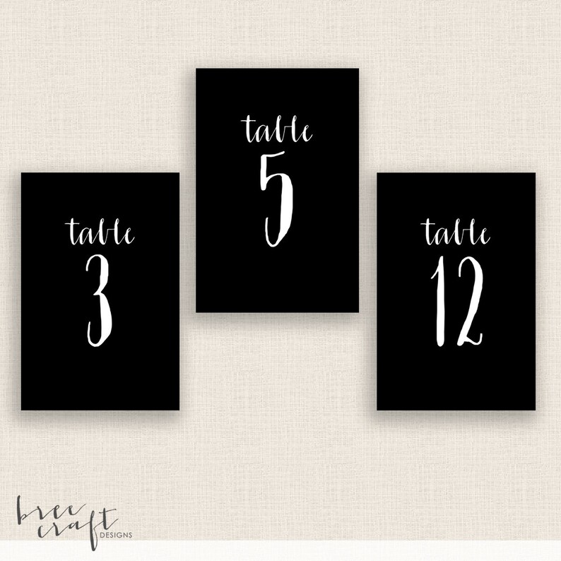 diy printable table numbers 4x6 digital design numbers etsy