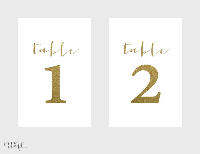 DIY Printable Table Numbers 4x6 Digital Design Numbers | Etsy