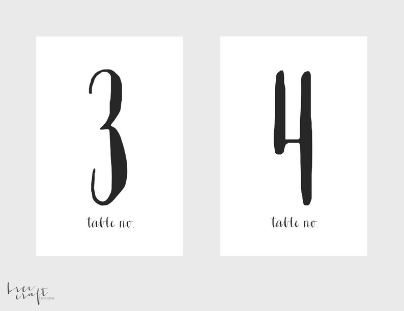 DIY Printable Table Numbers 4x6 Digital Design Numbers - Etsy