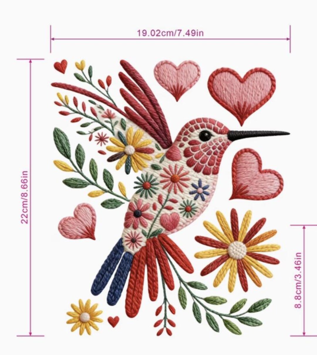 Colourful Boho Hummingbird Print on Transfer - Etsy