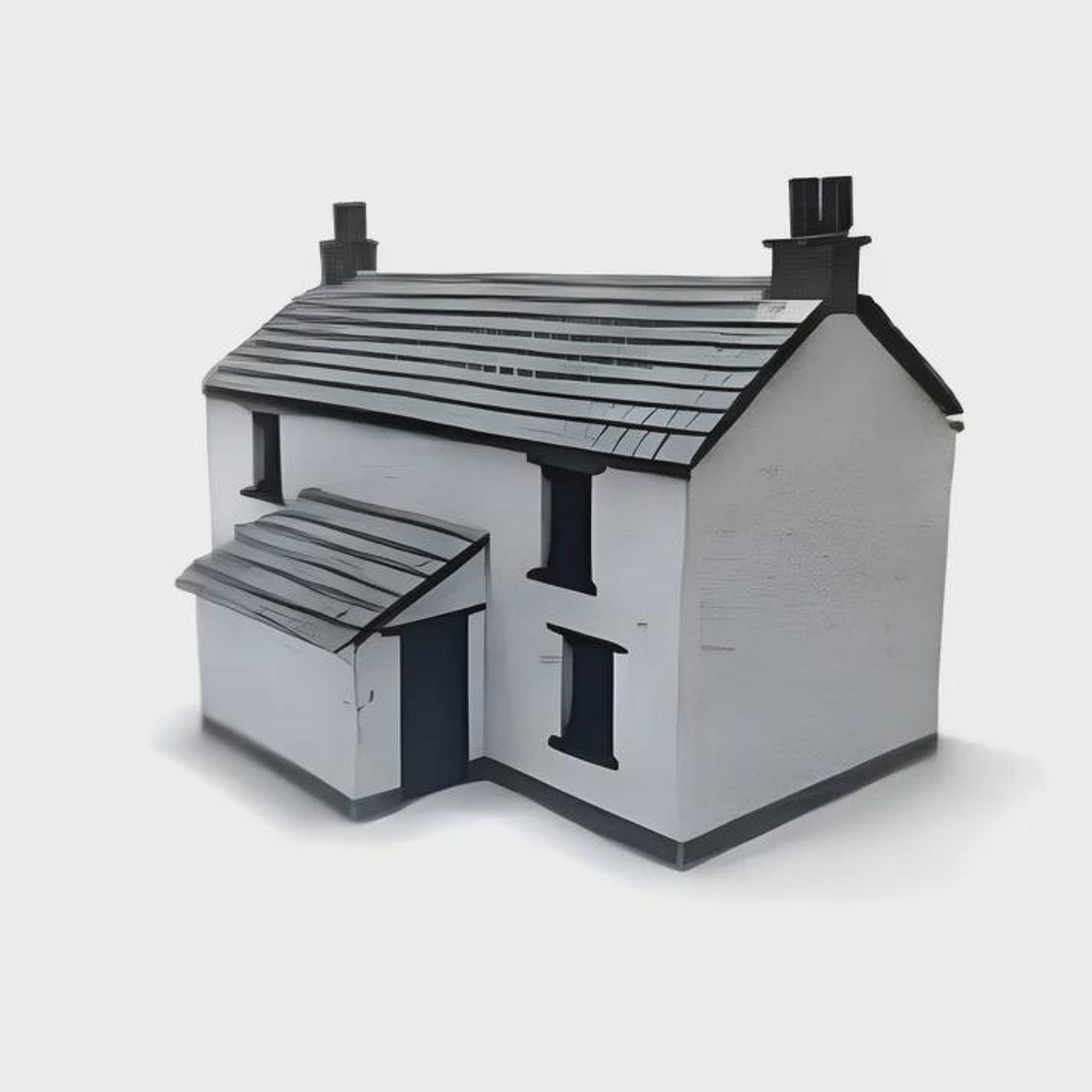 Scale Model Scenery KX074 Workers Cottages OO/HO Gauge, Ready-made ...