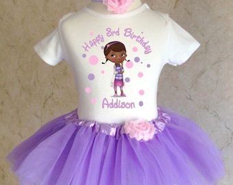 Doc McStuffins Birthday Tutu 5th Birthday Party Dress Purple Tutu Outfit Shirt