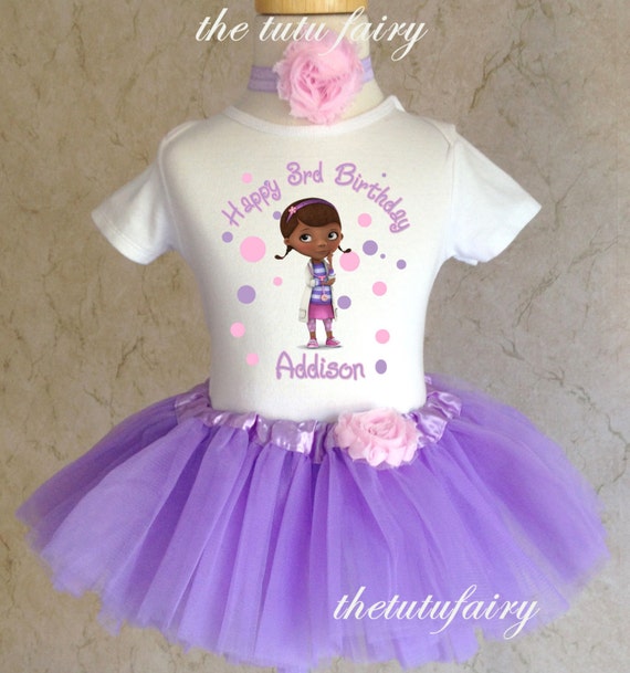 doc mcstuffins birthday dress Doc McSTUFFINS *With NAME* 3rd third 3 Birthday fuchsia Tutu dress Fast  Shipping