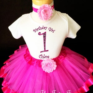 Zebra Hot Pink 1st First Girl Birthday Tutu Outfit Custom Personalized Name Age Party Shirt Set