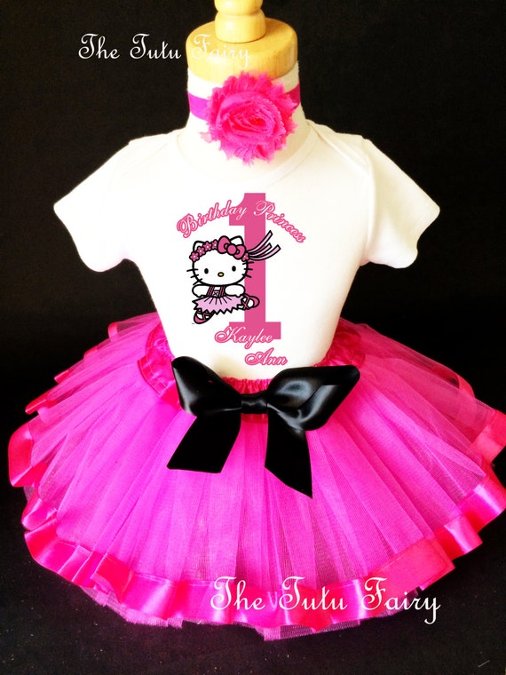 Pretty Kitty Ballerina Black Hot Pink HK 1st First Girl - Etsy