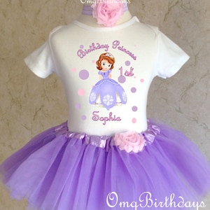 Princess Sofia the first 1st 2nd 3rd 4th 5th 6th 7th Birthday Personalized Custom Name Age Shirt & Tutu Set Girl Outfit Sophia