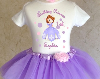 Personalized Princess Sofia Birthday Outfit: Custom Tutu Set