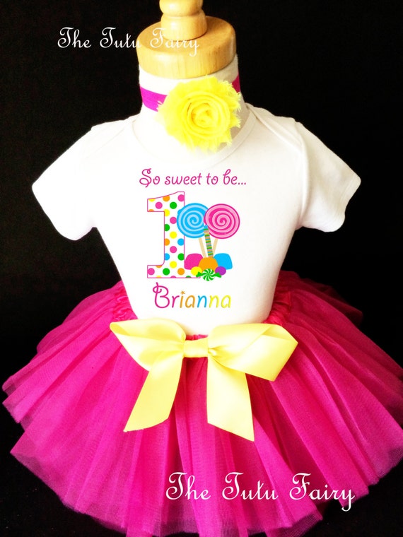 Rainbow Candyland Candy 4th Fourth Birthday Tutu Outfit Shirt Set Party Dress