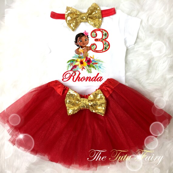 Baby Moana Princess Red Gold 1st To 7th Birthday Custom Age Etsy Baby Moana Princess Red Gold 1st To 7th Birthday Custom Age Etsy