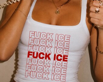 Abschaffen ICE Tank Top, Fake ICE Crop Top, Chinga la Migra Damen T-Shirt, LA Ice Demonstration, Foxtrot Delta Tango, Widerstand Shirt, soziale Gerechtigkeit