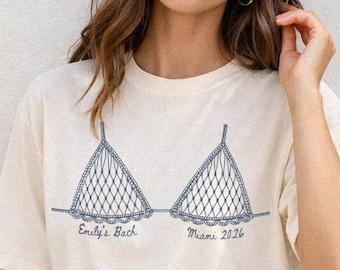 Camiseta personalizada para despedida de soltera en la playa, camisetas de sirena costera para despedidas de soltera, último brindis en la costa, último chapuzón, viaje de despedida de soltera, bikini y cóctel