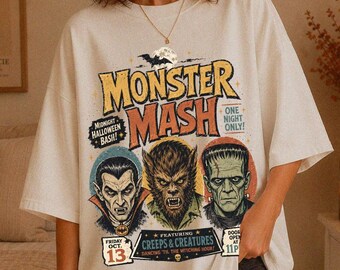 Monster Mash Shirt Comfort Colors®: Vintage Halloween Spooky Season Tee