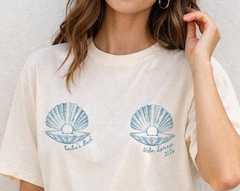 Camiseta personalizada para despedida de soltera en la playa, camisetas de sirena costera para despedidas de soltera, último brindis en la costa, último chapuzón, viaje de despedida de soltera, bikini y cóctel