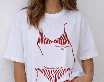 Custom Bikini Bachelorette Shirt, Coastal Mermaid Bach Shirts, Last Toast On The Coast, Last Splash Bachelorette Bride Trip Bikini Cocktail