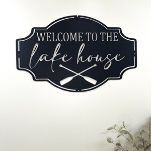 Metal Lake House Sign, Lakehouse Wall Decor, Welcome Lakehouse Sign, Welcome to the Lake House, Modern Lake House Sign, Metal Welcome Sign